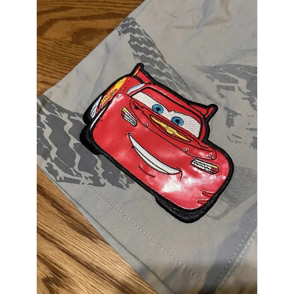 Boys Disney Store Cars Lightning McQueen Short Sleeve Button Shirt Sz 9 / 10